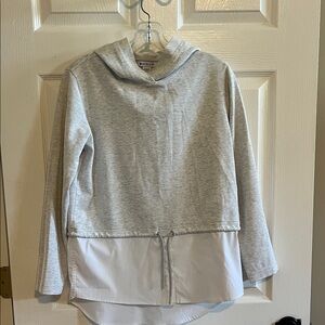 Athleta Light Gray and White twofer Hoodie